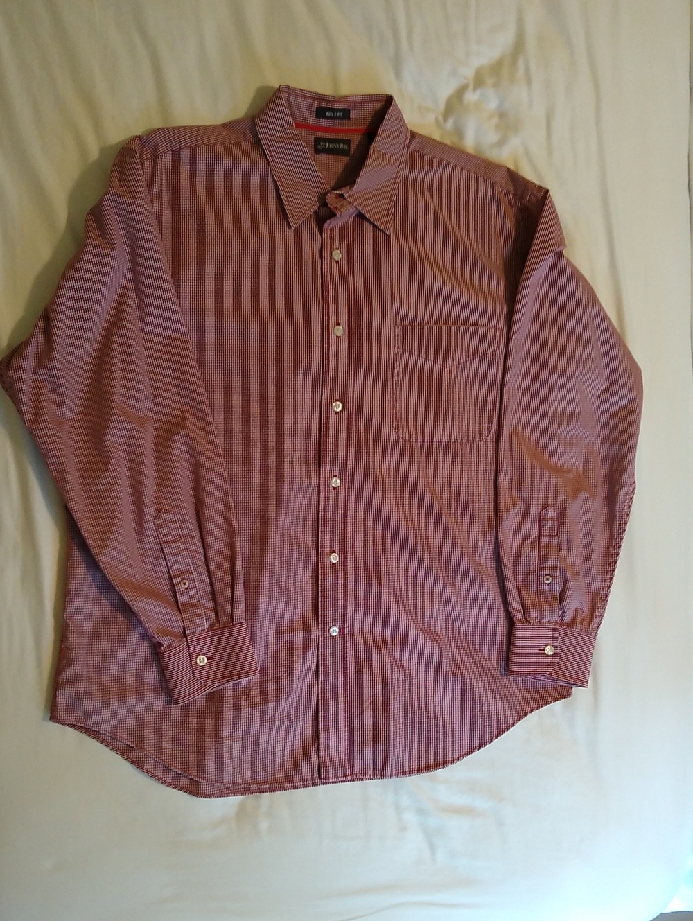 St Johns Bay Men's Button-front Long Sleeve Shirt, Size Large
